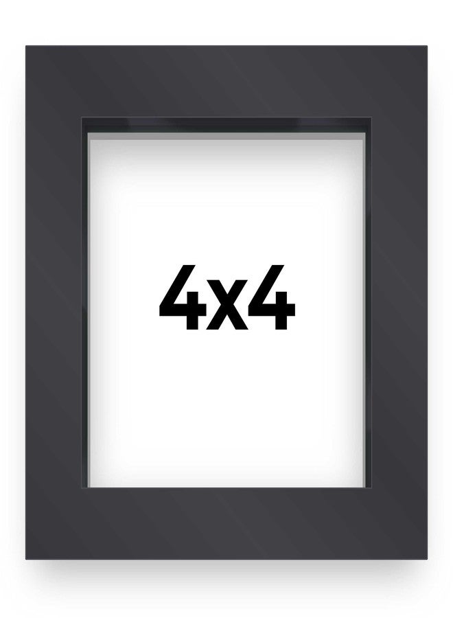 The Simple Things 4x4 Small Shadow Box Picture Wooden Frame with White Acid-Free Backing UV Acrylic & Hanging Hardware - With 3/4" Usable Depth - Image 1